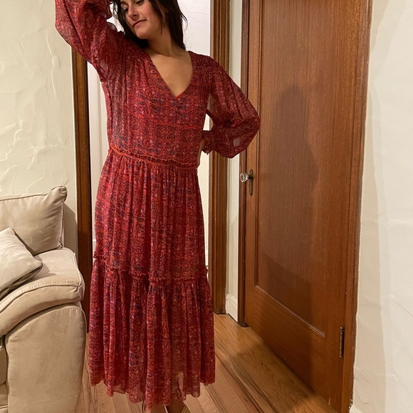 Free people tiered crinkle chiffon dress - Picture 7 of 7